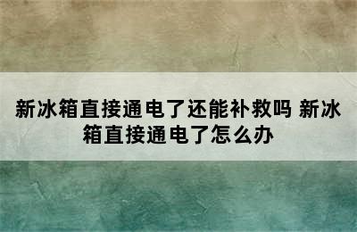 新冰箱直接通电了还能补救吗 新冰箱直接通电了怎么办